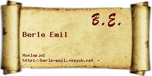 Berle Emil névjegykártya